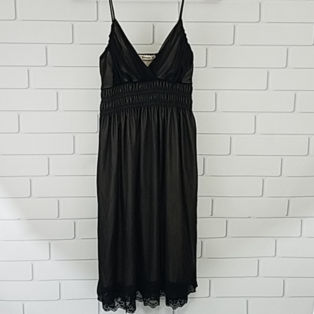 Forever Slip Dress Black Lace Size Medium